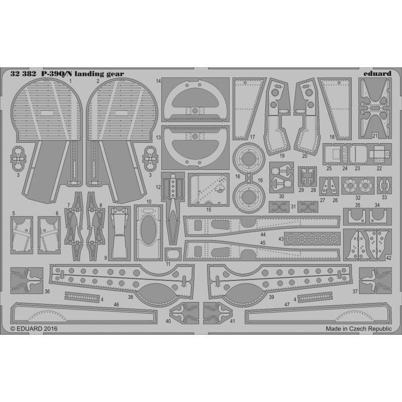 Bell P-39Q/N landing gear (designed to be used with Kitty Hawk Model kits)