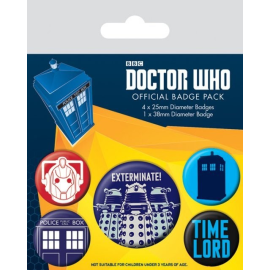 Doctor Who Pin Badges 5-Pack Exterminate 