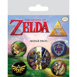 The Legend of Zelda Pin Badges 5-Pack Link 