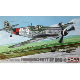 Messerschmitt Bf-109G-10 German Service Complete plastic kit (AZ Models) with , photo etched parts, decals, resin fuselage and u