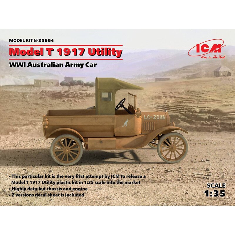 Model T 1917 Utility, WWI Australian Army Car This particular kit is the very first attempt by ICM to release a Model T 1917 Uti