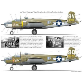 Decals North-American B-25J Mitchell (2) 489th BS 340th BG 43016/9V `Miss Rebel'; 43-27752/9Q `Solid Jackson'; 