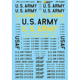 Decals USAF and U.S. Army Lettering 