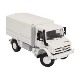 MERCEDES-BENZ Unimog U5000 WHITE PLATEAU BACHE Diecast truck model
