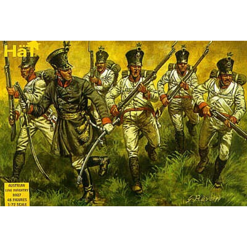 Napoleonic Austrian Infantry 48 figures. with shako. 