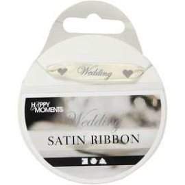 Satin Ribbon, off-white, W: 10 mm, Wedding, 8m Various ribbons