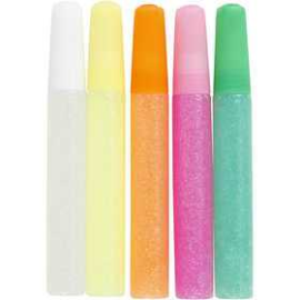 Glitter Glue, 10 ml, pastel colours, 5pcs Glue