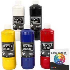 Textile Color Paint, asstd. colours, 5x500ml Textile