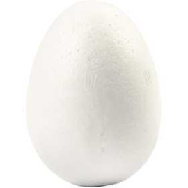 Polystyrene Eggs, H: 6 cm, white, polystyrene, 5pcs 
