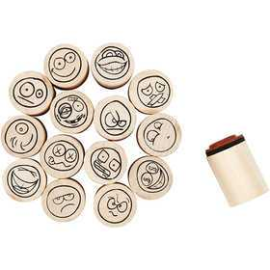 Deco Art Stamps, D: 20 mm, H: 26 mm, smiley, 15mixed Stamps, stencils and accessories