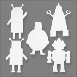 Robots, H: 22.5-24 cm, W: 15-16 cm, 16pcs, 230 g Packaging, box and storage