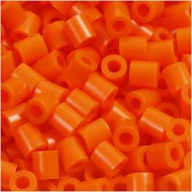 Fuse Beads, size 5x5 mm, hole size 2.5 mm, clear orange (13), medium, 1100pcs 