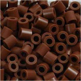 Fuse Beads, size 5x5 mm, hole size 2.5 mm, chocolate (27), medium, 1100pcs 