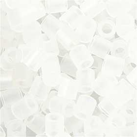 Fuse Beads, size 5x5 mm, hole size 2.5 mm, transparent clear (50), medium, 1100pcs Pearl, button