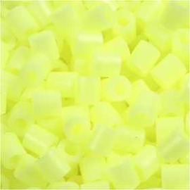 Fuse Beads, size 5x5 mm, hole size 2.5 mm, pastel yellow (16), Medium, 6000pcs Pearl, button