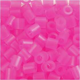 Fuse Beads, size 5x5 mm, hole size 2.5 mm, rose neon (30), Medium, 6000pcs Pearl, button