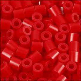 Fuse Beads, size 5x5 mm, hole size 2.5 mm, red (57), medium, 6000pcs Pearl, button