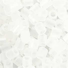 Fuse Beads, size 5x5 mm, hole size 2.5 mm, transparent clear (50), medium, 6000pcs Pearl, button