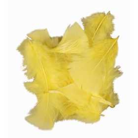Feathers, size 7-8 cm, yellow, 50g 