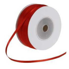 Satin Ribbon, W: 3 mm, red, 100m 