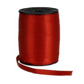 Satin Ribbon, W: 10 mm, red, 100m 