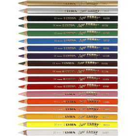 Super Ferby 1 colouring pencils, L: 18 cm, lead: 6.25 mm, asstd colours, 18pcs 