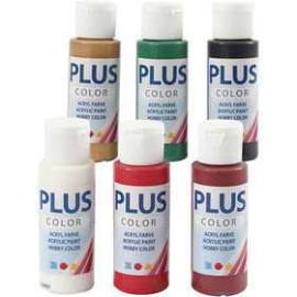 Plus Color Craft Paint, christmas colours, 6x60ml Painting