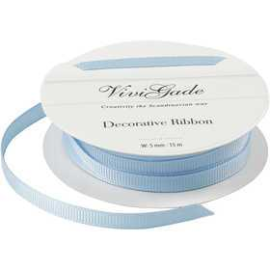 Decoration Ribbon, W: 6 mm, light blue, 15m Various ribbons