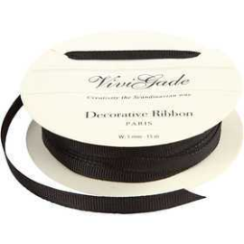 Decoration Ribbon, W: 6 mm, black, 15m Various ribbons