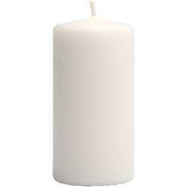 Candles, white, D: 50 mm, H: 100 mm, 6pcs Candle
