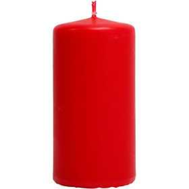 Candles, red, D: 50 mm, H: 100 mm, 6pcs Candle