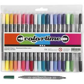 Colortime Double Marker, line width: 2.3+3.6 mm, additional colours, 20pcs Marker