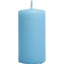 Candles, light blue, D: 50 mm, H: 100 mm, 6pcs Candle