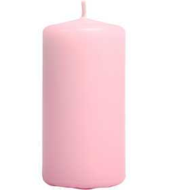 Candles, light red, D: 50 mm, H: 100 mm, 6pcs Candle