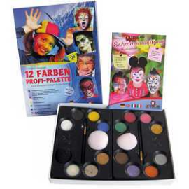 Water Makeup Set with step-by-step, asstd colours, professionel, 1set 