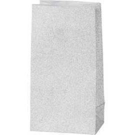 Paper Bags, H: 17 cm, size 6x9 cm, silver, 8pcs, 120 g Packaging, box and storage