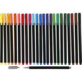 Colortime Fineliner, line width: 0.6-0.7 mm, asstd colours, 24pcs Marker