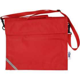 School Bag, size 36x31 cm, depth 6 cm, red, 1pc Textile