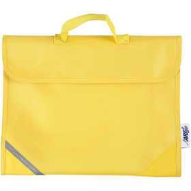 School Bag, size 36x29 cm, depth 9 cm, yellow, 1pc Textile