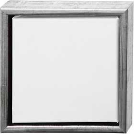 ArtistLine Canvas with frame, outer size 24x24 cm, depth 3 cm, white, antique silver, 1pc, inner size 20x20 cm Frame
