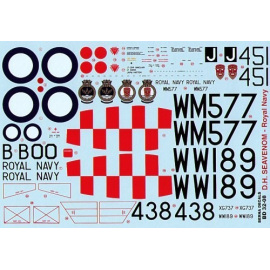 Decals de Havilland Sea Venom FAW 21 (2)/FAW 22 (1) Royal Navy (3 total) WM577/O 891 NAS Ford 1955 WW189 451/J 892 NAS HMS Eagle