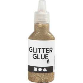 Glitter Glue, gold, 25ml Glue