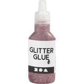 Glitter Glue, rose, 25ml Glue