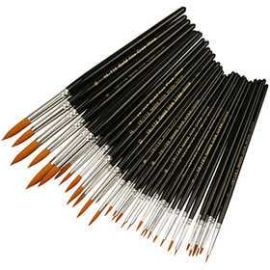 Gold Line Brushes, size 0+1+2+4+8+12+18+22 , W: 1.5-8 mm, round, 36mixed 