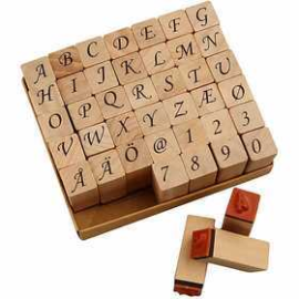 Wooden Stamps Set, size 13x13 mm, H: 32 mm, 42mixed 