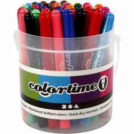 Colortime Marker, line width: 5 mm, asstd colours, 42pcs 