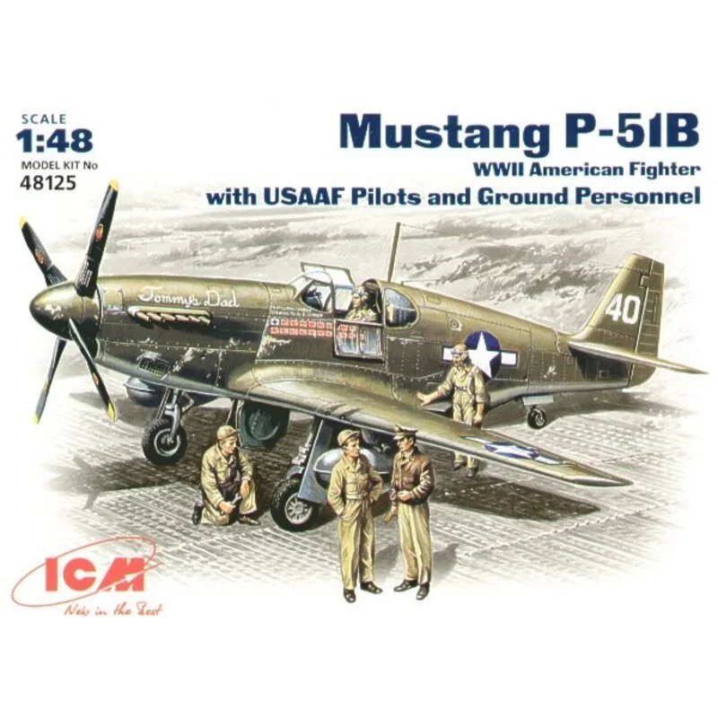 North American P-51B Mustang USSAF with USAAF Pilots and Ground Personnel