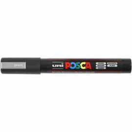 Uni Posca Marker, line width: 2.5 mm, PC-5M , silver, medium, 1pc 