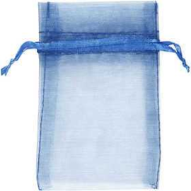 Organza Bags, blue, size 7x10 cm, 10pcs Textile