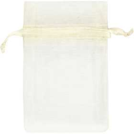 Organza Bags, off-white, size 7x10 cm, 10pcs Textile
